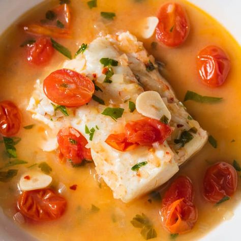 Pesce All'Acqua Pazza (Southern Italian Poached Fish) for Two | Cook's Illustrated Recipe American Test Kitchen, Poached Fish, Illustrated Recipe, Cookie Toppings, European Recipes, America's Test Kitchen Recipes, Summer Meals, Traditional Recipes, Fish Fry