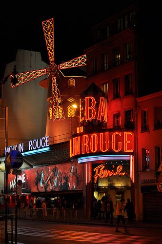 Moulin Rouge, Paris. Ruffles, feathers, beads, sparkles, pearls, diamonds, satin, lace. All the things girls love. Moulin Rouge Paris, Montmartre Paris, Paris Aesthetic, I Love Paris, Paris Photo, Neon Lights, Paris Travel, Belle Epoque, France Travel