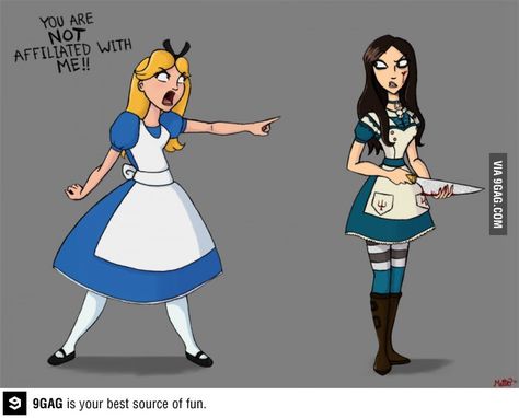 Disney vs. EA. I effing LOVED the creepy alice in wonderland games. So disturbing. So fun. :'D American Mcgee’s Alice, Dark Alice In Wonderland, Go Ask Alice, Madness Returns, Desenhos Gravity Falls, Alice Liddell, Horror Stuff, Alice Madness Returns, Alice Madness