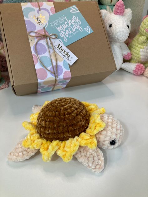 Crochet Sunflower Turtle Pattern Free, Crocheted Sunflower Turtle, Amigurumi Sunflower Turtle, Cute Crochet Plushies Turtle, Plush Turtle Crochet Pattern, Amigurumi, The Creator, Crochet