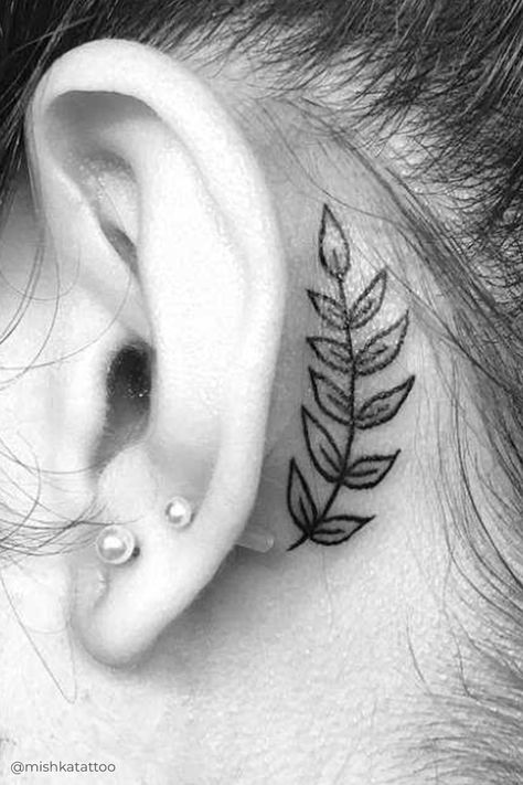 Botanicals are always lovely, but so are words, mandalas, animals, and symbols. Here are some of our favorite behind-the-ear tattoos. Vine Behind Ear Tattoo, Simple But Beautiful Tattoos, Vine Ear Tattoo, Small Behind The Ear Tattoo Ideas Simple, Behind Ear Plant Tattoo, Plant Behind Ear Tattoo, Female Behind Ear Tattoo, Tree Behind Ear Tattoo, Leaf Behind Ear Tattoo