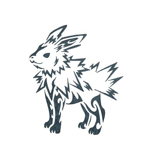 Tribal Jolteon Jolteon Tattoo Ideas, Jolteon Tattoo, Pokemon Xyz, Sharpie Pens, Computer Paper, Animal Sketches, Line Art, Moose Art, Tattoo Ideas