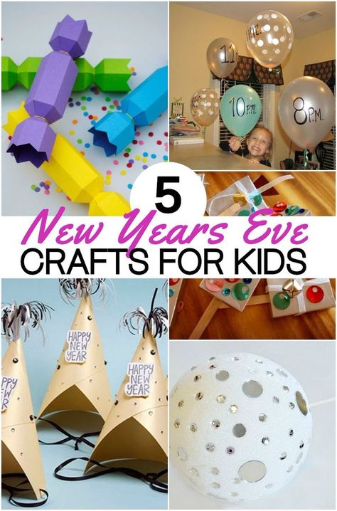 5 NEW YEARS EVE CRAFTS FOR KIDS - Check out these fun New Years kids craft ideas, from party hats to shakers, you'll all have a blast! New Year Crafts For Kids, News Years Crafts For Kids, New Year Crafts, New Year's Eve Crafts, Kids New Years Eve, New Year's Eve Activities, New Year Diy, New Years Activities, New Year's Crafts