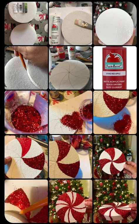 Giant Decorations, Fake Lollipop, White Christmas Tree Ideas, Grinch Christmas Decorations, Diy Christmas Tree Topper, Gingerbread Christmas Decor, Christmas Tree Decorating Themes, Peppermint Christmas, Flocked Christmas Trees Decorated