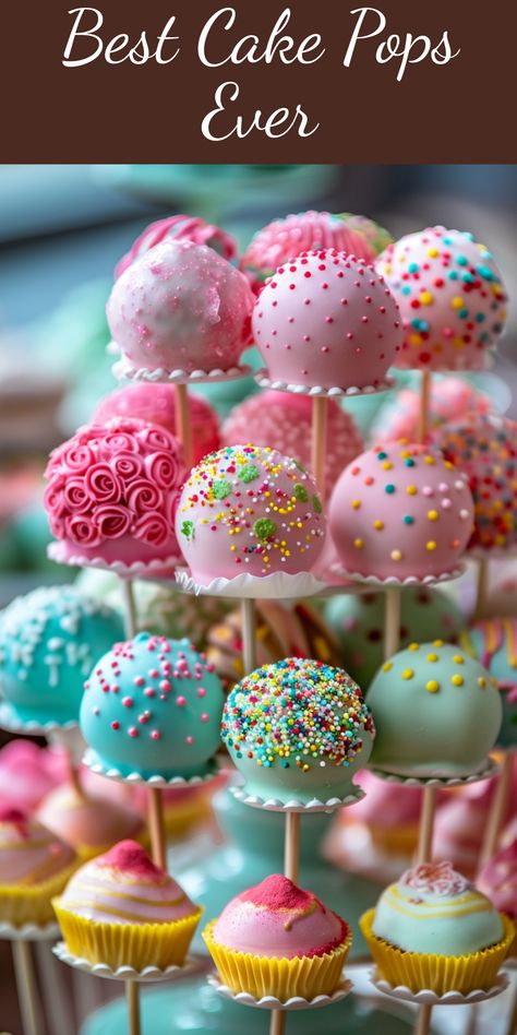 Learn how to make the best cake pops ever. Follow this simple recipe for a delightful snack. Unicorn Cake Pops Diy Easy, Cakes Pops How To Make, Best Cake Pops Ever, Perfect Cake Pops Recipe, The Best Cake Pop Recipe, Pastel Cake Pops Ideas, Candy Theme Cake Pops, Cake Pop Ingredients, Cake Pop Cake Birthdays