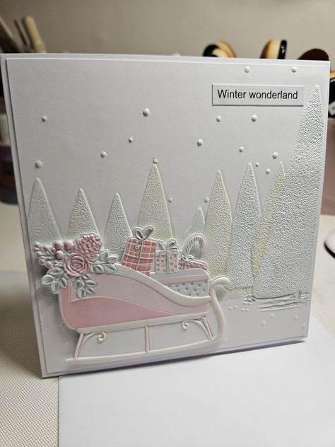 Forest Cards, Lisa Horton, Christmas Sleigh, Winter Forest, Embossing Folders, Xmas Cards, Christmas Inspiration, Christmas Is, Winter Wonderland