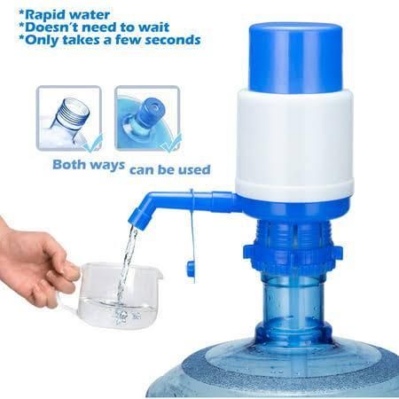 Manual Hand Press Pump Water Dispenser Manual water dispenser pump with easy function Innovative vacuum action for easy pumping Fits most 20 to 25 litre water bottles Features a removable tube for easy cleaning Colour: White and blue Material: Plastic Easy Water Pump It's quite an hassle to fix the bottle upside down on the dispenser. This water pump is the perfect solution for you, it's not to heavy and easy on your pocket. It can be easily installed on regular bot... Water Dispenser, Water Pump, Upside Down, Water Pumps, Easy Cleaning, Water Bottles, Water Bottle, Pumps, Canning