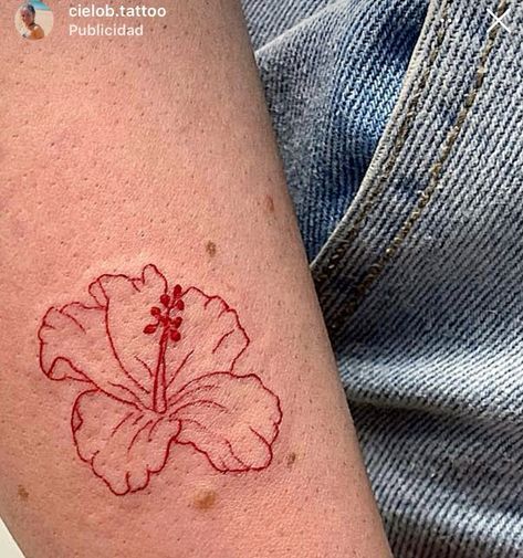 Dominican Flower Tattoo, Istanbul Tattoo Ideas, Colorful Hibiscus Tattoo, Hibiscus Tattoo Red, Gumamela Tattoo, Hibiscus Flowers Tattoo, Happiness Over Everything Tattoo, Red Hibiscus Tattoo, Tattoos For Women Leg