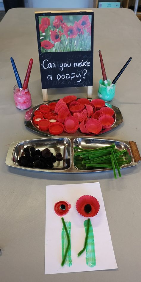 Poppy Flower Activity For Kids, Remberance Day Activities, Montessori Remembrance Day, Remberence Day Activities, Anzac Day Craft Toddlers, Remembrance Day Nursery Activities, Poppy Craft For Preschoolers, Remembrance Day Craft For Kids, Rememberence Day Activities For Kids