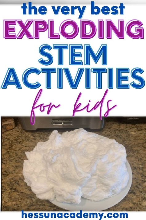 These exploding STEM experiments take traditional STEAM activities for kids to a whole new level! If you're looking for fun STEM activities for kids, these exploding STEM activities are right up your alley. More than just volcanoes, your kids will make elephant toothpaste, exploding ivory soap. sidewalk chalk, popsicle stick chain reactions,and more! Learn about chemical reactions, physical reactions, kinetic and potential energy, and other explosive STEM projects. Team Stem Challenges, Toothpick Stem Challenge, Getting To Know You Stem Activities, Diversity Stem Activities, Activities For Gifted Students, Jenga Stem Activities, Stem Activities Middle School Challenges, Steam Building Challenges, Group Stem Challenges