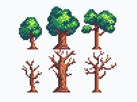 Fairy Grove, Pixel Art Icon, Different Trees, Personajes Studio Ghibli, Pixel Art Background, Tree Textures, Witch Garden, Pixel Art Tutorial, Tree Icon