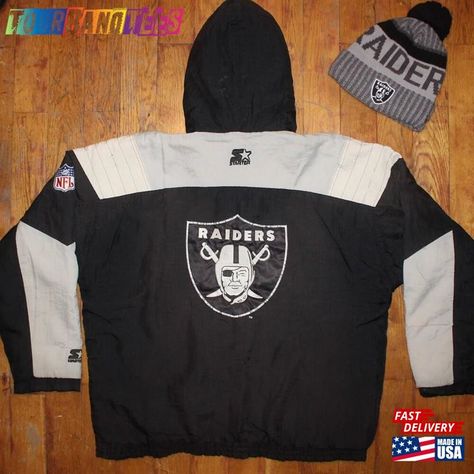 Vintage 90S Starter Oakland Los Angeles Raiders Jacket + Beanie W Sweatshirt Hoodie Check more at https://tourbandtees.com/product/vintage-90s-starter-oakland-los-angeles-raiders-jacket-beanie-w-sweatshirt-hoodie/ Los Angeles Raiders, Nfl Raiders, Air Max 95, Oakland Raiders, Sweatshirt Hoodie, Air Max, Vintage 90s, Las Vegas, Angeles