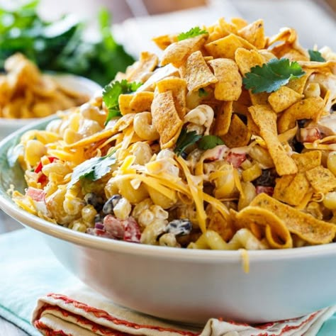 BBQ Ranch Pasta Salad Bbq Ranch Pasta, Crunchy Corn, Ranch Pasta Salad, Ranch Pasta, Best Pasta Salad, Southern Kitchen, Salad Pasta, Pasta Salad Recipe, Chicken Pasta Salad