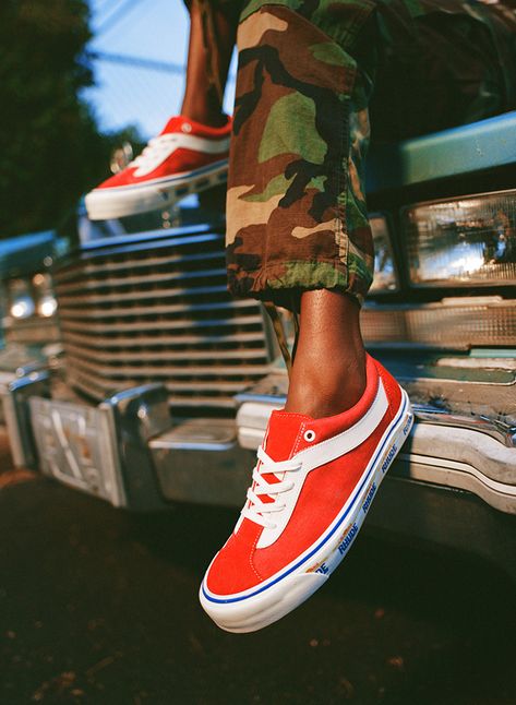 Rhude x Vans sneakers. #vanssneakers #redsneakers Car Shoe, Shoes Photography, Flat Lay Photography, Retro Shoes, Red Sneakers, Beach Photoshoot, License Plates, Vans Sneakers, Red Suede