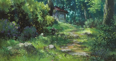 Kazuo Oga, an incredible artist. These images are so relaxing - Album on Imgur Art Studio Ghibli, Secret World Of Arrietty, Studio Ghibli Background, Anime Body, Ghibli Artwork, The Secret World, Studio Ghibli Art, Ghibli Art, Ghibli Movies