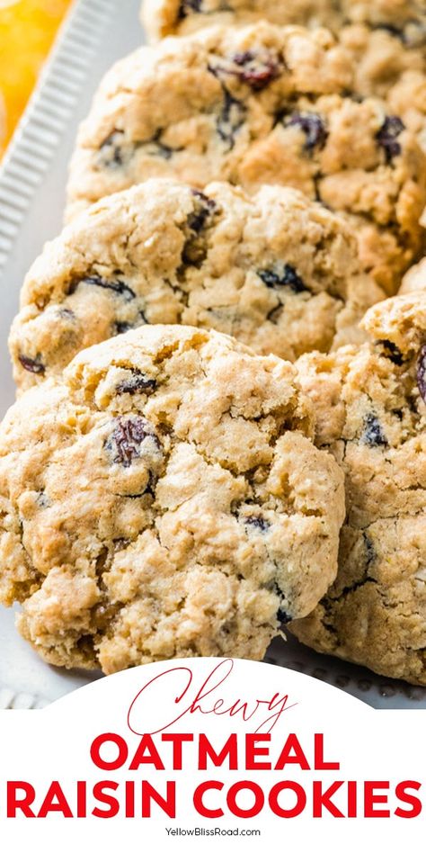 Soft Oatmeal Raisin Cookies, Homemade Oatmeal Raisin Cookies, Easy Oatmeal Raisin Cookies, Oatmeal Raisin Cookies Recipe, Raisin Cookies Recipe, Chewy Oatmeal Raisin Cookies, Best Oatmeal Raisin Cookies, Cookie Recipes Oatmeal Raisin, Oatmeal Raisin Cookies Chewy