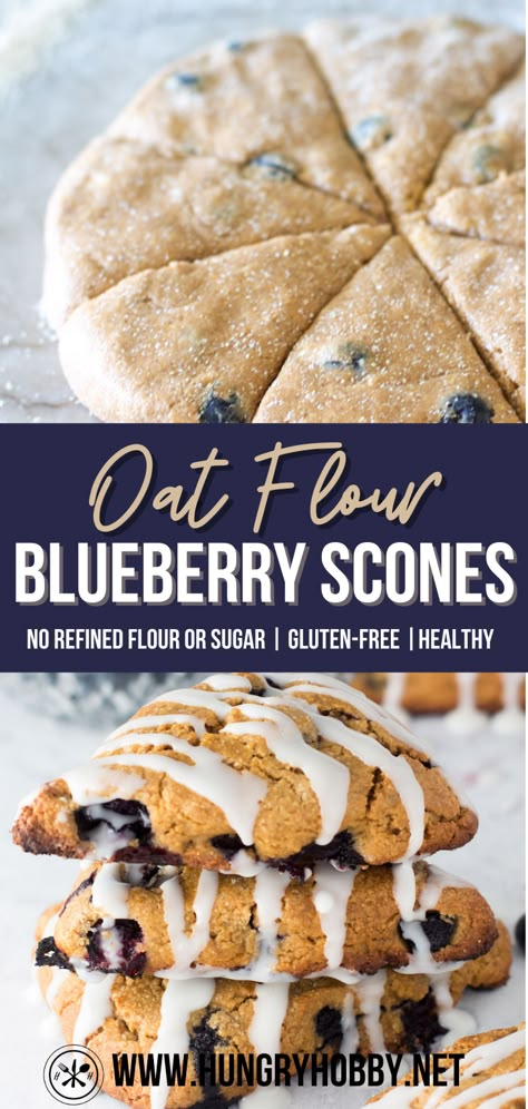 Oat Flour Scones, Oat Flour Blueberry Muffins, Healthy Scones, Oat Scones, Oat Flour Recipes, Oat Breakfast, Gf Breakfast, Blueberry Oat, Flexitarian Diet