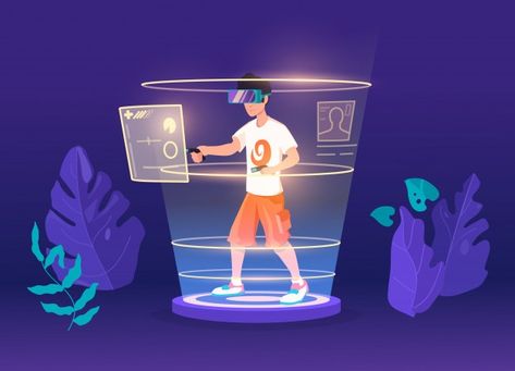 Ar Vr Illustration, Infographic People, Advertising Infographic, Technology City, Architect Data, Vr Technology, Ar Game, Ar Technology, Virtual Reality Technology