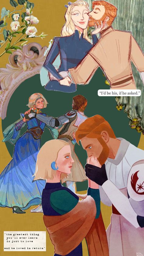 Star Wars Obitine Fanart, Obi Wan X Satine Fanart, Star Wars Satine, Obitine Fanart, Obi Wan And Satine Fanart, Obi Wan And Satine, Satine Kryze, Happy Star Wars Day, Trash Compactor