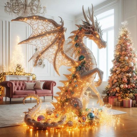 Christmas Tree Stands, Dragon Christmas, Geek Christmas, Fruit Christmas Tree, Fireworks Art, Enter The Dragon, Tree Stands, Christmas Tree Cookies, Beautiful Dragon