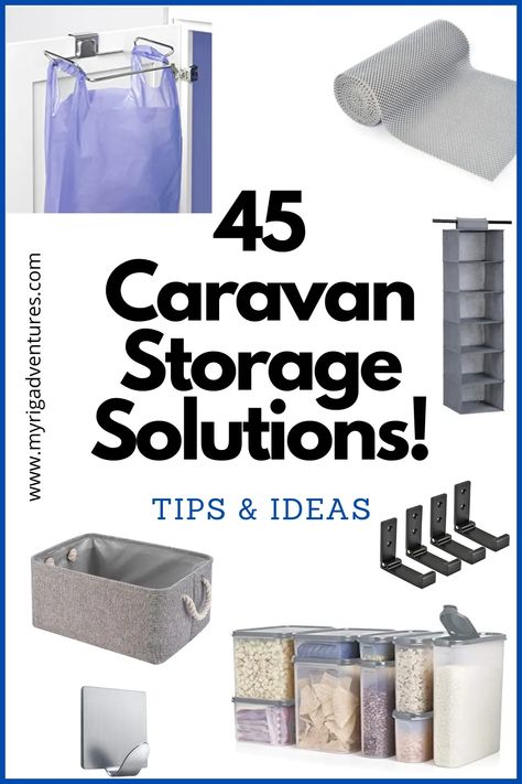 Caravan Storage Ideas Space Saving, Caravan Organisation, Rangement Caravaning, Campervan Storage Ideas, Campervan Hacks, Caravan Hacks, Rv Storage Solutions, Caravan Storage, Caravan Living