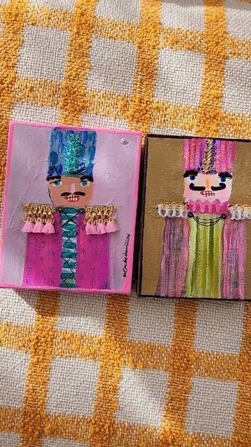 Elizabeth Baumgartner on Instagram: "The Nutcrackers are coming!!! #nutcrackerballet #nutcracker #cincinnatimusichall #cincyballet #cincinnatiartist #art #holidayart #christmasdecor" Kids Christmas Painting Ideas, Easy Nutcracker Craft, Nutcracker Art Project, Nutcracker Art Projects For Kids, Nutcracker Painting Tutorial, Christmas Art Ideas For Kids, Nutcracker Art Lesson, Mixed Media Christmas Art, Nutcracker Painting Ideas