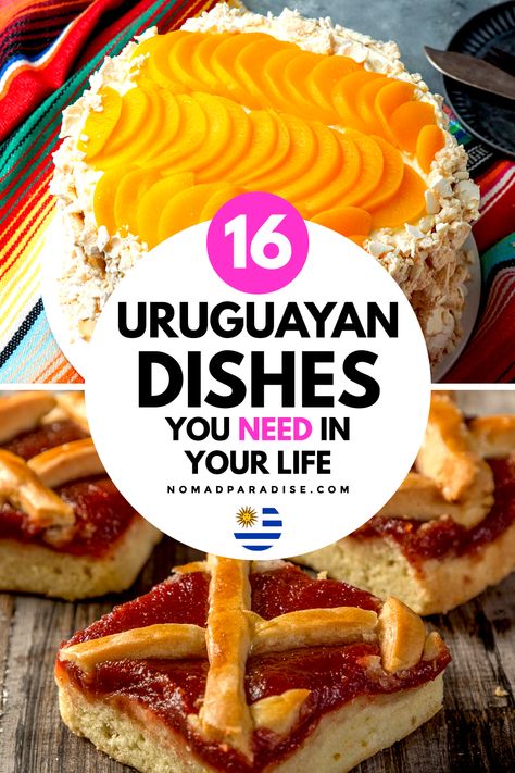 Uruguayan food guide - 23 delicious traditional and popular foods to try in Uruguay. Uruguayan mains, desserts, appetizers, and drinks. Uruguayan food traditional, Uruguayan food dishes, Uruguay travel tips, foodie travel latin america, what to eat in Uruguay, what to eat in Montevideo, what to eat in Punta del Este, Uruguayan cuisine. #uruguayanfood #nomadparadise Traditional Uruguay Food, Uruguay Food Recipes, Uruguayan Recipes, Uruguay Recipes, Uruguay Food, Uruguayan Food, International Food Day, Uruguay Travel, Foreign Recipes