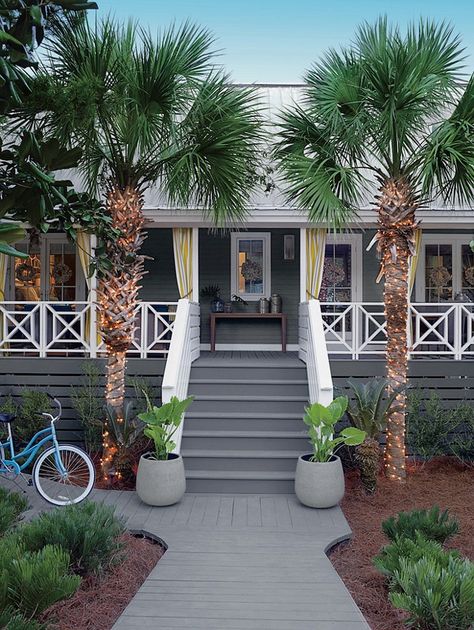 Gray Beach House, Amherst Gray, Gray Siding, Exterior Gray Paint, Kendall Charcoal, House Of Turquoise, Cottage Fairy, Coastal Living Rooms, Exterior Paint Colors For House