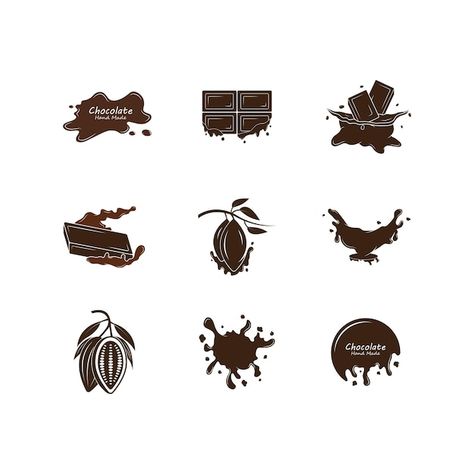 Chocolate Logo Design Creative, Chocolate Logo Ideas, Chocolate Illustration Graphics, Chocolate Company Logo, Chocolate Shop Logo, Chocolate Logo Design Ideas, Chocolate Brand Logo, Chocolate Logo Design, Desserts Logo