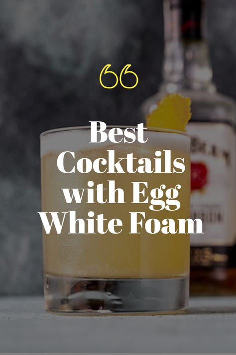 Cocktails with egg white foam have been bar classics for decades, and recently they're making a comeback. If you're feeling adventurous, try one of these twelve smooth and delicious egg white cocktail recipes. Mocktail With Egg White, Cocktails With Egg Whites, Cocktail With Egg White, Egg White Whiskey Sour, Gin Egg White Cocktail, Egg White Cocktail, Empress Gin Cocktail Egg White, Egg White Cocktails, Vodka Sour