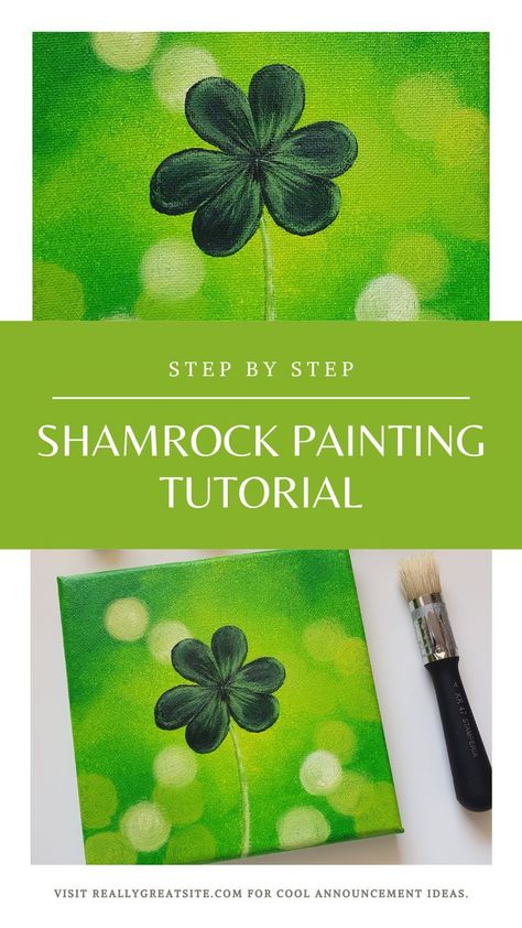 St Patrick's Day Painting Easy, St Patricks Day Painting Ideas On Canvas, March Painting Ideas, St Patricks Day Art Projects, St Patrick’s Day Art, St Patricks Art, St Patrick’s Day Painting Ideas, St Patrick’s Day Paintings, Shamrock Art Projects