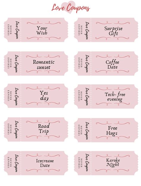 Love Coupons Valentine day gift, anniversary gift , gift for him or her, gift for boyfriend, girlfriend, husband, wife, valentine day , love vouchers | pink aesthetic| Valentine day Voucher For Boyfriend Ideas, Boyfriend Coupons Ideas For Him, Love Coupon Ideas For Boyfriend, Ticket Gift Ideas For Boyfriend, Love Vouchers For Him, Handmade Coupons For Boyfriend, Diy Vouchers For Boyfriend, Crafts To Make Your Girlfriend, Cute Diys For Girlfriend