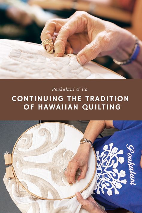 Master quilters Poakalani Serrao and her husband, John Serrao, left a legacy of craftsmanship and beauty while perpetuating this beloved art form.  #hawaiian #quilting #hawaii #tradition Hawaiian Quilts Traditional, Hawaiian Quilt Patterns Free, Quilt Tattoo, Hawaiian Applique Quilt, Hawaiian Quilting, Hawaiian Quilt Patterns, Hawaii Magazine, Hawaiian Music, Hawaiian Quilt