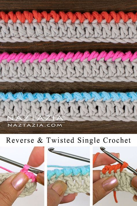 Reverse Single Crochet Edging and More - Naztazia ® Crochet Edge For Sweater, Crochet Neckline Edging, Border Stitches Crochet, Tunisian Crochet Borders, Blanket Edging Crochet, Crochet Edging And Borders Easy, Crochet Borders And Edges Free Pattern, Crochet Edges And Borders, Crochet Edging And Borders