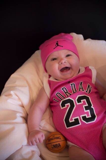 Infant Photoshoot, Basketball Jersey Outfit, Basketball Outfit, Photoshoot Newborn, Jordan Fits, Pink Basketball, Pregnancy Photos Couples, Basketball Baby