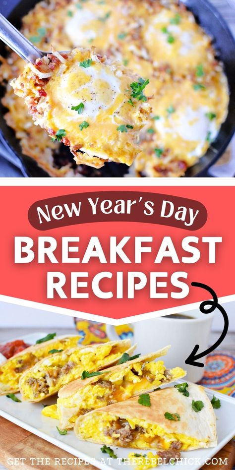 New Year's Day Breakfast Recipes New Years Breakfast Ideas, New Years Day Breakfast, New Years Breakfast, Breakfast Quesadillas, Breakfast Fruit, Breakfast Casseroles, Best Christmas Recipes, Breakfast And Brunch, Easy Party Food