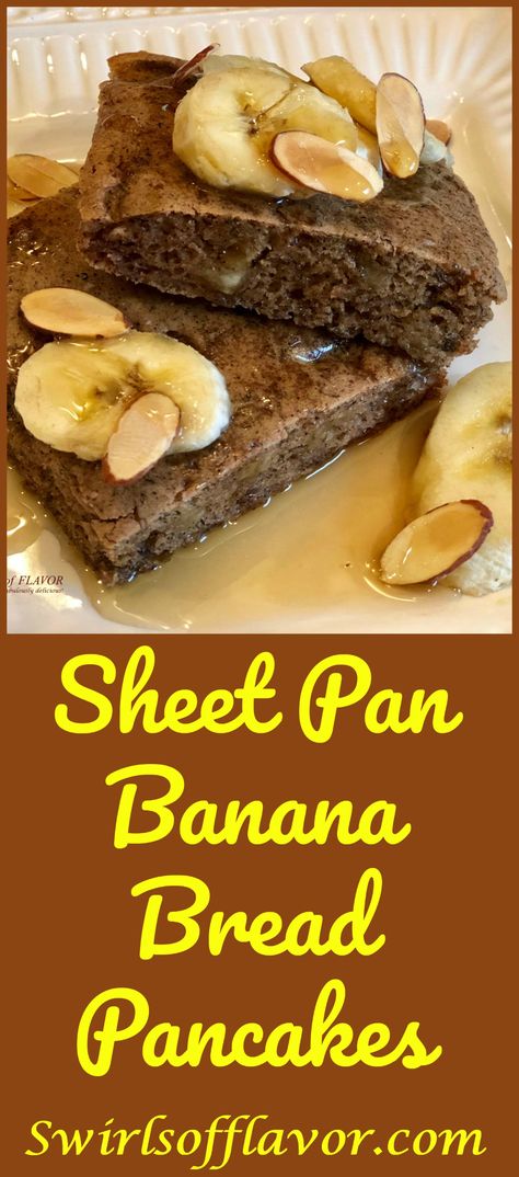 Breakfast Banana Bread, Oven Pancake Recipe, Banana Bread Easy, Sheet Pan Breakfast, Banana Bread Pancakes, Bread Pancakes, Ripe Banana Recipe, Breakfast Banana, Pancakes From Scratch