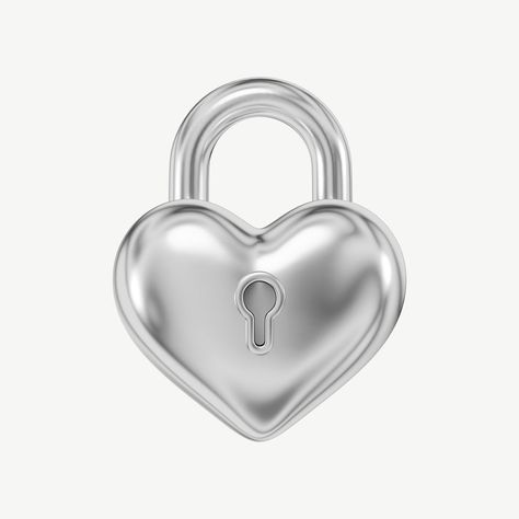 Silver heart padlock, 3D Valentine's collage element psd | premium image by rawpixel.com / Sakarin Sukmanatham Padlock Illustration, Silver Png, Heart 3d, Illustration Love, About Heart, Love Collage, Black Theme, Heart Padlocks, Heart Illustration