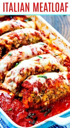 Italian Meatloaf cooked in tomato sauce with melted fontina cheese. Italian Sausage Meatloaf, Sausage Meatloaf, Italian Meatloaf Recipes, Spicy Southern Kitchen, Italian Meatloaf, Good Meatloaf Recipe, Best Meatloaf, Southern Kitchen, Sweet Italian Sausage