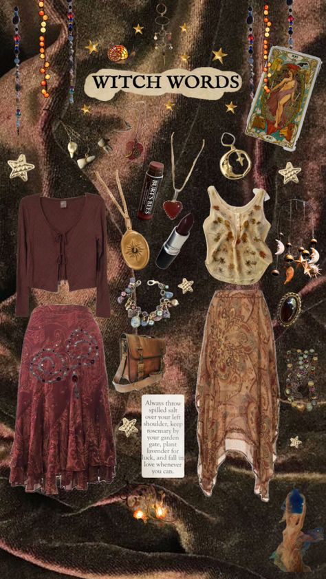 🌒🌕🌘 #whimsical #whimsigoth #whimsigothic #outfitinspo #outfitinspiration #vintage #witchy #boho #witch #witchcraft #practicalmagic #tarot #visionboard #manifesting Tarot Outfit, Book Outfits, Boho Witch, Witchy Boho, Vision Book, Vintage Witch, Witch Outfit, Outfit Collage, Practical Magic