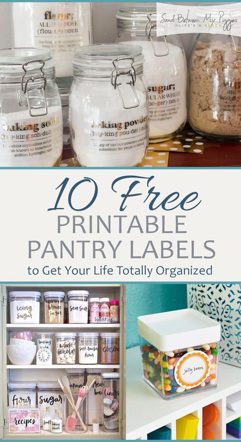 10 FREE Printable Pantry Labels to Get Your Life Totally Organized #clutterfreekitchen Farmhouse Pantry Labels, Pantry Labels Printable, Free Pantry Labels, Clutter Free Kitchen, Free Printables Organization, Kitchen Labels, Diy Pantry, Organizing Labels, Labels Printables Free