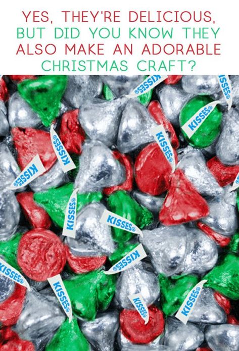 Looking for a christmas craft idea with free printables? This easy diy craft uses hersheys kisses candy and is a great adult craft and kids craft! Hershey Kiss Christmas Crafts, Christmas Candy Gifts, Online Candy Store, Kisses Candy, Hershey's Kisses, 90th Birthday Gifts, Kisses Chocolate, Mason Jar Crafts Diy, Paper Christmas Tree