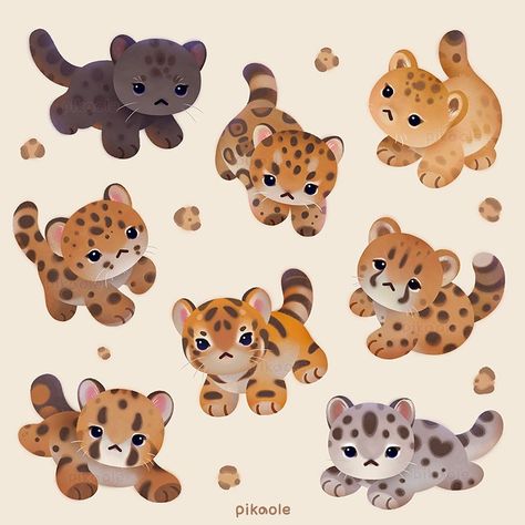 Leopard Cute Drawing, Cheetah Cute Drawing, Cheetah Cartoon Drawing, Cute Tiger Drawing Cartoon, Cute Tiger Art, Jaguar Cartoon, Cougar Drawing, Drawing Cheetah, Cute Tiger Drawing