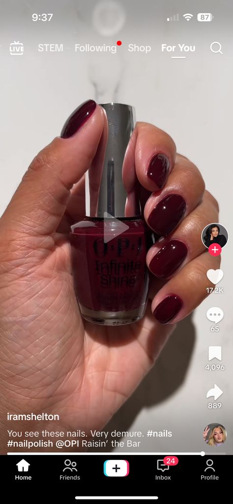 Red Wine Manicure, Got The Blues For Red Opi Dip, Burgundy Opi Nail Polish, Dark Red Nails Ideas Short, Chick Flick Cherry Opi, Opi Deep Red Nail Polish, Opi Got The Blues For Red Vs Malaga Wine, Dark Red Opi Gel Polish, Opi Cherry Mocha