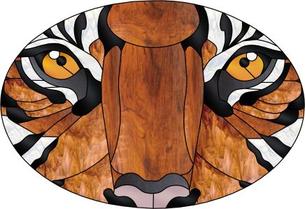 Glass Eye 2000 Stained Glass Software - Design of the Month Cat Stain, Tiger Eyes, Art Of Glass, Glass Designs, Stained Glass Designs, Glass Artwork, Window Art, Glass Animals, Glass Ideas