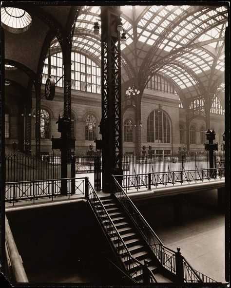 Penn Station Nyc, Abandoned Train Station, Long Island Railroad, Nyc History, Vintage Nyc, Penn Station, York Pennsylvania, Old Train Station, Berenice Abbott