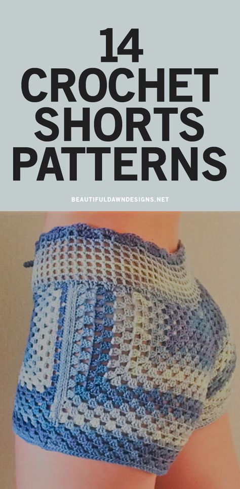 Shorts Tejidos A Crochet, Granny Square Shorts, Crochet Pants Pattern, Crochet Shorts Pattern, Crochet Granny Stitch, Crochet Bottoms, Shorts Crochet, Hippie Crochet, Crochet Pants