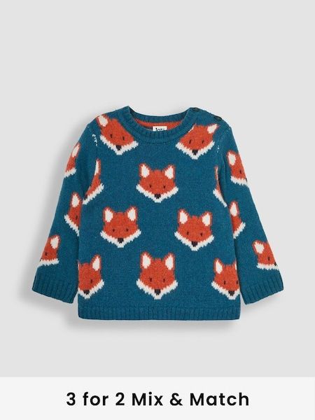 Boys Jumpers & Cardigans | Boys Knitwear Boy Jumper, Fox Face, High Waisted Cropped Jeans, Orange Fox, Fox Pattern, Long Sleeve Jumper, Boys Wear, Easy Dressing, Petite Jeans