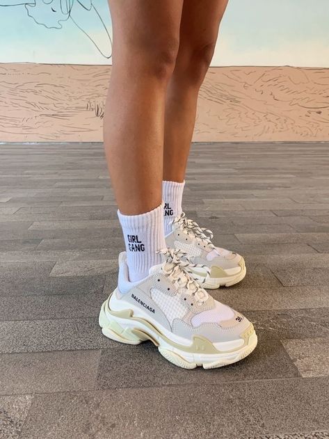 Balenciaga Triple S Outfit, Triple S Outfit, Ysl Heels, Balenciaga Sneakers, Hype Shoes, Shoe Inspo, Balenciaga Shoes, Aesthetic Shoes, Swag Shoes