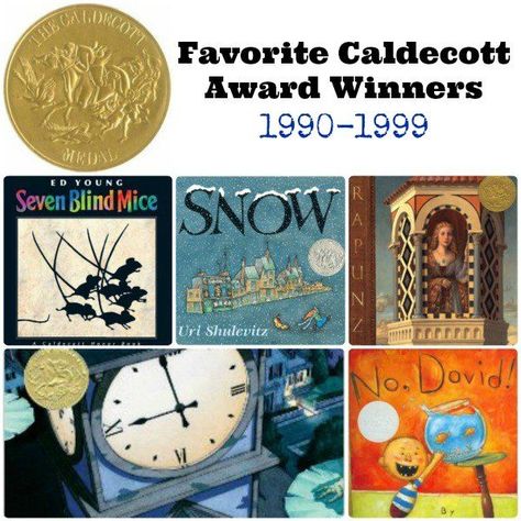 Favorite Caldecott Award Winners 1990-1999 | The Jenny Evolution Caldecott Winners, Boys Books, Summer List, Reading Themes, Books Library, Read Alouds, Award Winning Books, Preschool Books, Classroom Library